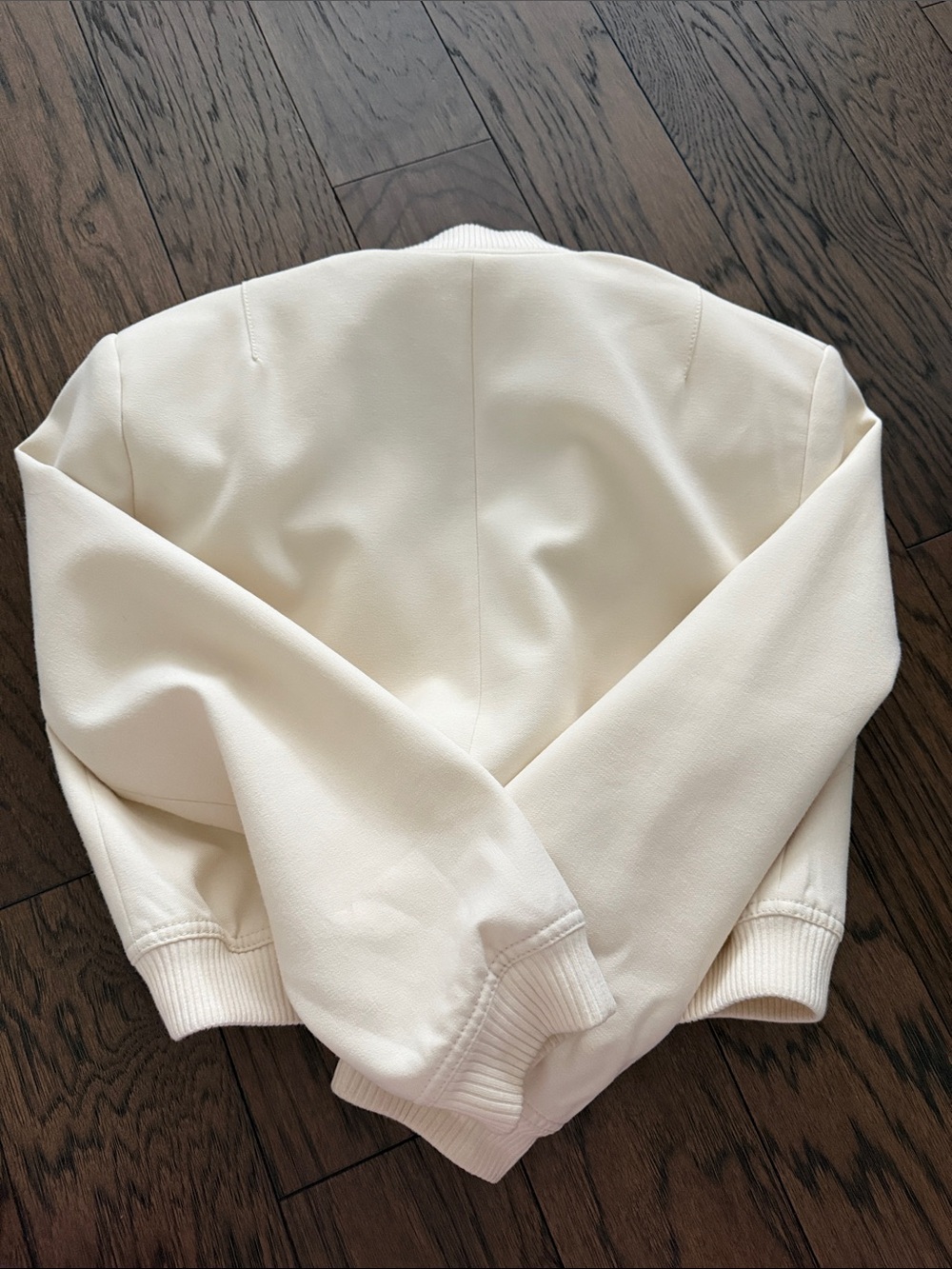 Zara Cream Women's Cropped Button Bomber Jacket - Picture 3 of 3